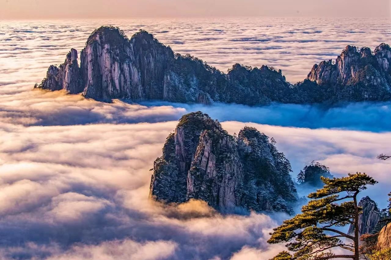 黃山霧凇、雪松、云海徽派宏村六天攝影